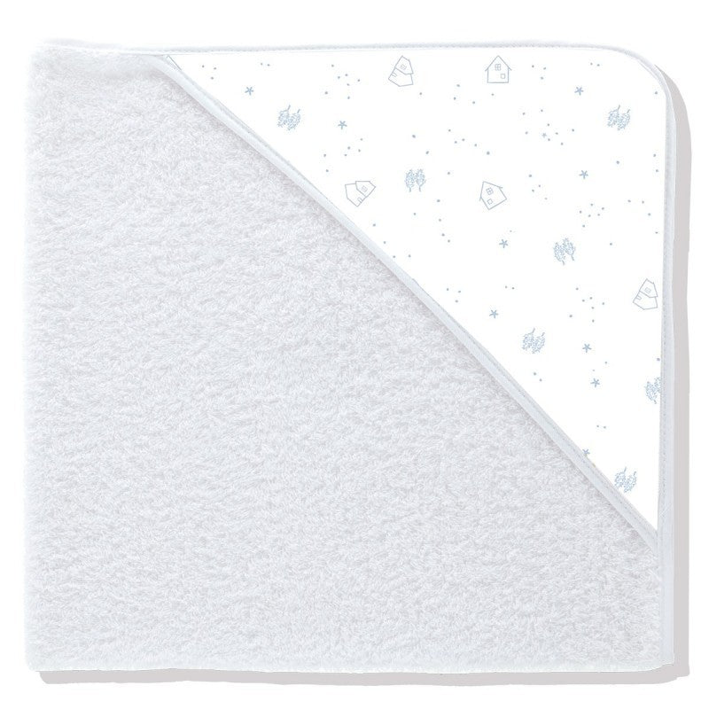 Babidu Grey Forest Print Hooded Towel