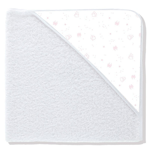 Babidu Pink Forest Print Hooded Towel