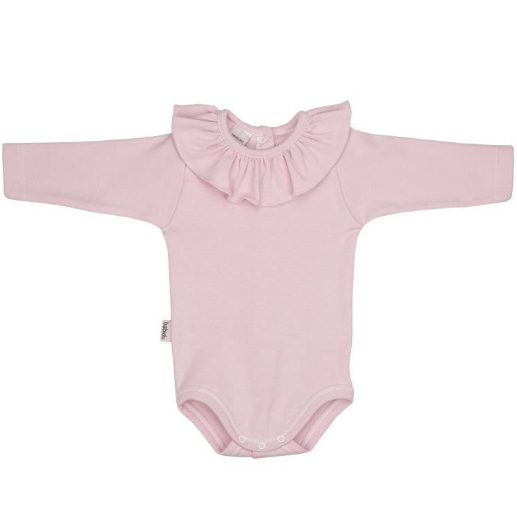 Babidu Dusky Pink Cotton Frilled Bodysuit