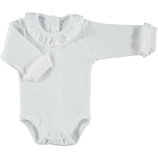 White frill bodysuit 2024 baby