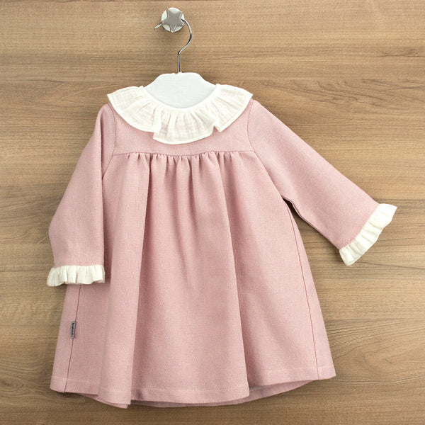 Baby pink dress hot sale with white collar