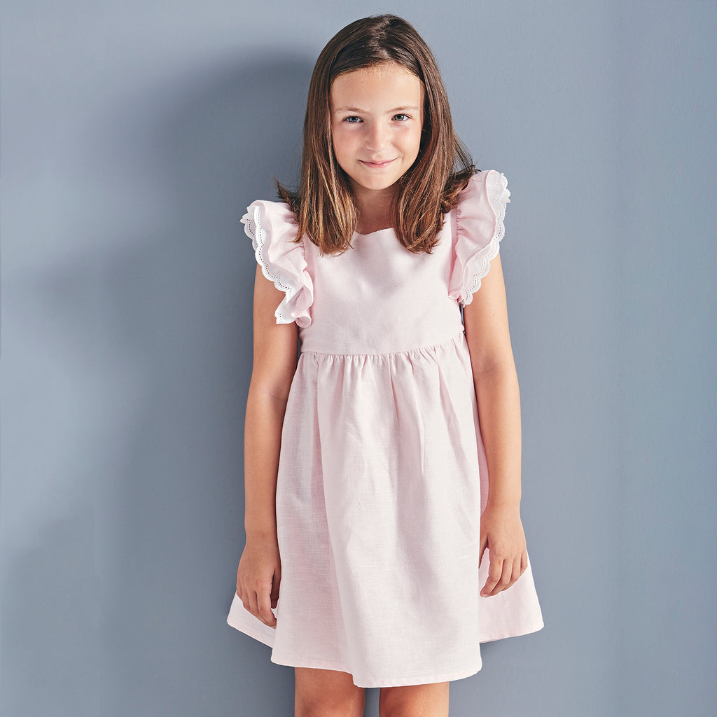 Babidu Girls Pink Ruffle Dress