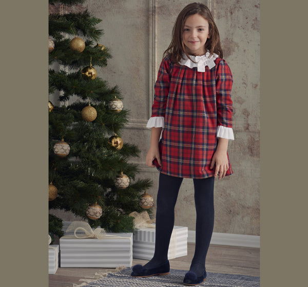 Babidu Girls Red Tartan Dress | Lucas & Luna Babidu Girls Red Tartan Dress | Lucas & Luna