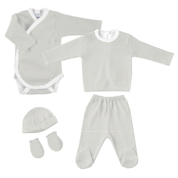 Babidu Grey Striped Newborn Gift Set