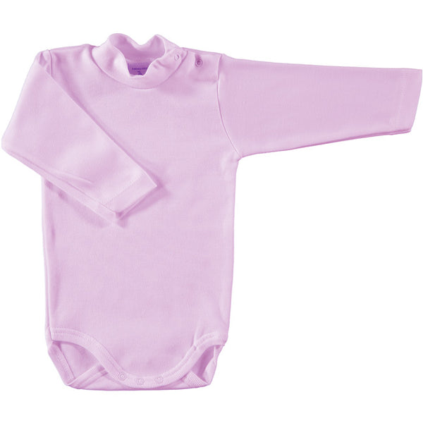 Babidu Pink Cotton Polo Neck Bodysuit