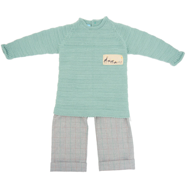 Floc Baby Boys Green & Grey Outfit Set