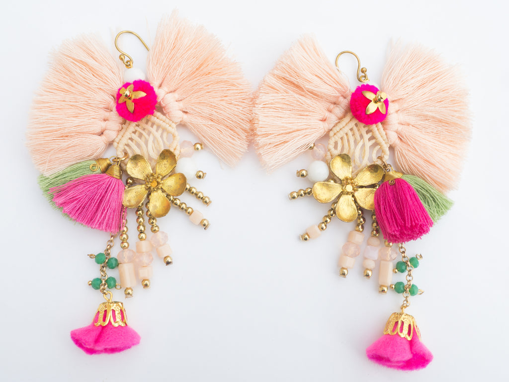 LC Tartaruga Pink Tassel Vida Earrings