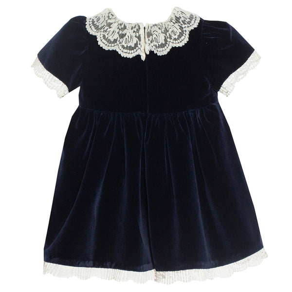 Baby girl blue velvet hot sale dress