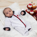 Patachou Baby Girls White & Tartan Velour Babygrow