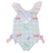 Patachou Girls Blue Check Swimsuit