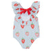 Patachou Girls Blue & Red Strawberry Swimsuit