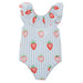 Patachou Girls Blue & Red Strawberry Swimsuit
