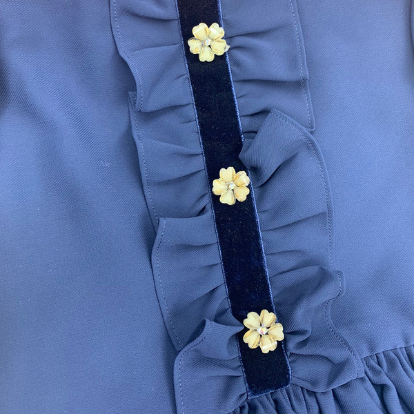 Patachou Girls Navy Blue Chiffon Dress