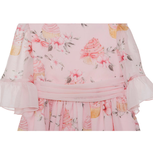 Patachou Girls Pink Chiffon Cupcake Dress