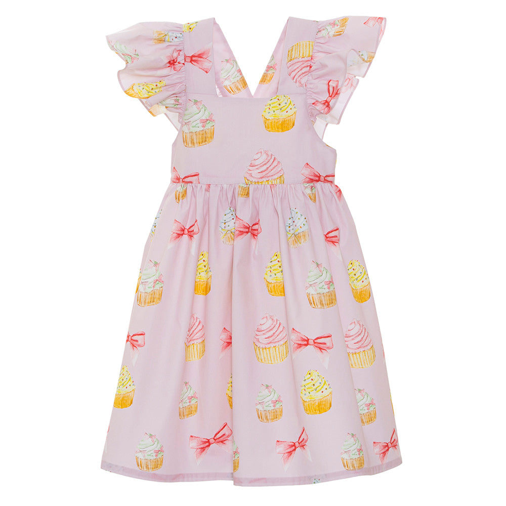 Patachou Girls Pink Cotton Cupcake Sundress