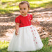 Sarah Louise Baby Girls White & Red Party Dress and Hairband Set