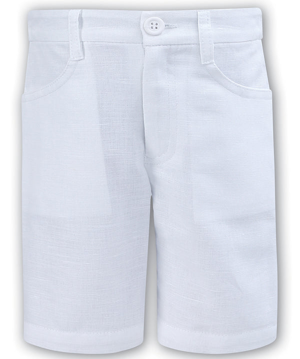 Sarah Louise White Linen Shorts