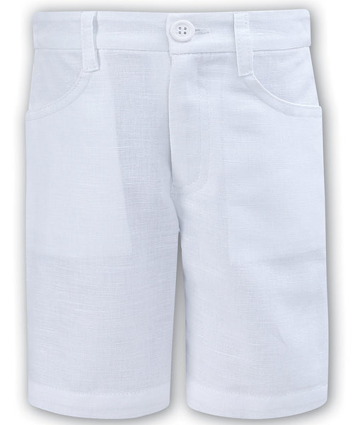 Boys white linen on sale shorts