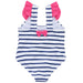 Weekend á la Mer White & Navy Striped Swimsuit