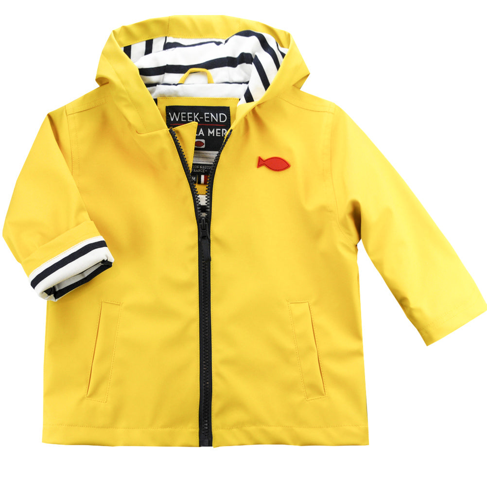 Weekend à la Mer Yellow Cotton Lined Raincoat