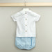 Babidu Baby Boys White & Blue Shorts Set