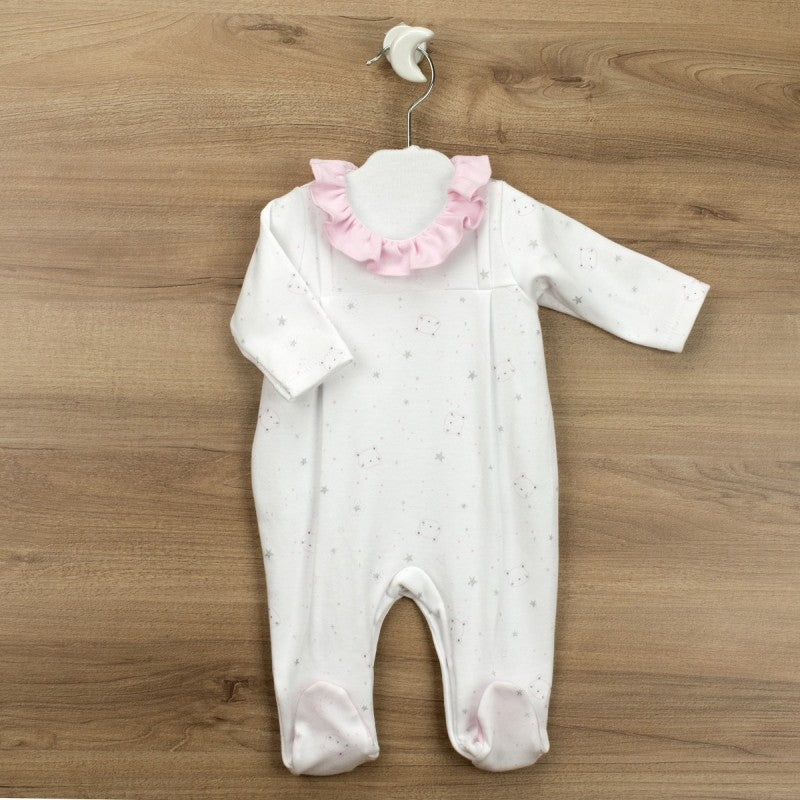 Babidu Baby Girl White & Pink Bears Babygrow