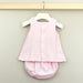 Babidu Baby Girls Pink Cotton Waffle Dress Set