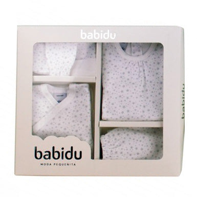 Babidu Grey Twinkle Print Newborn Gift Set 