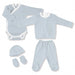Babidu Blue Striped Newborn Gift Set (5 piece)