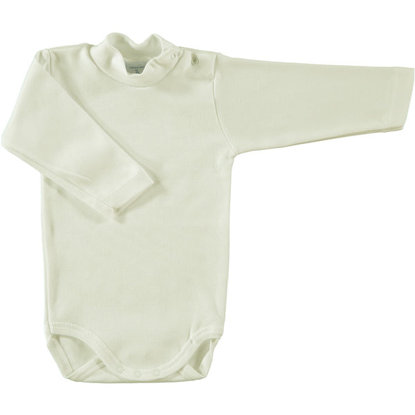 Babidu Cream Cotton Polo Neck Bodysuit