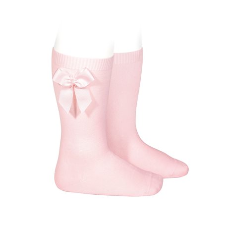 Cóndor Pink Knee-High Socks with Grossgrain Bow