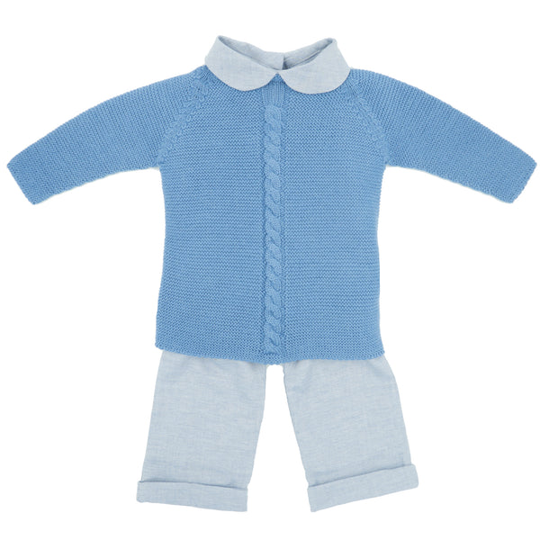 Floc Baby Boys Blue Three Piece Outfit Set