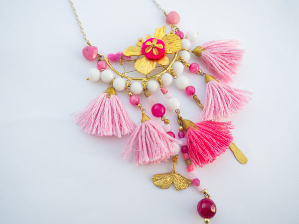 LC Tartaruga Pink Tassel Necklace 