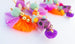 LC Tartaruga Purple Orange Skull Tassel Earrings