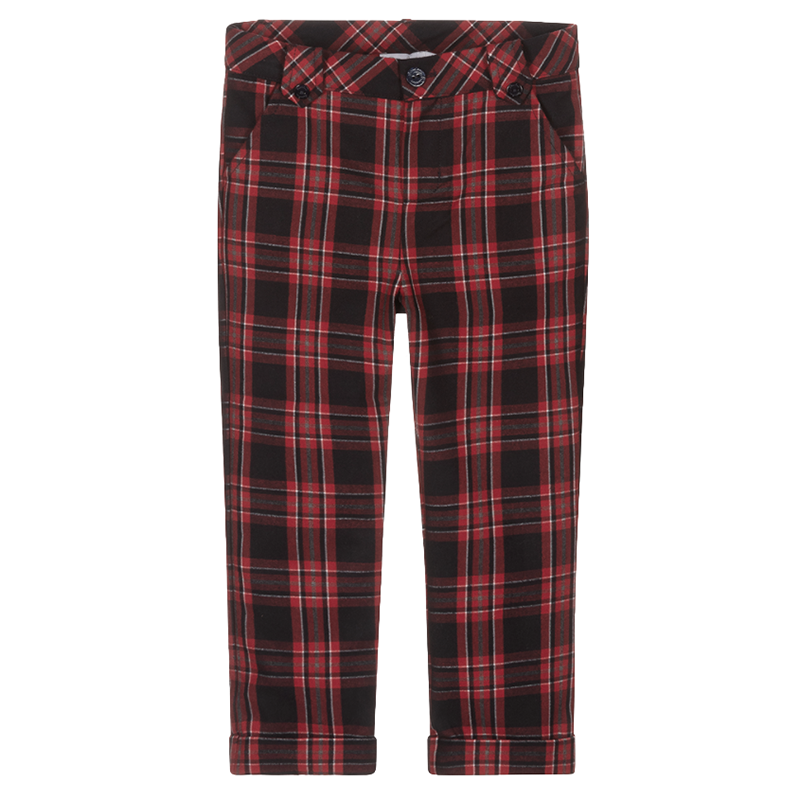 Patachou Red Navy Tartan Trousers Lucas Luna