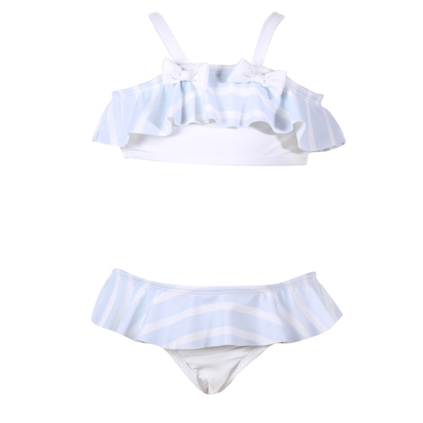Patachou Girls Blue & White Striped Bikini