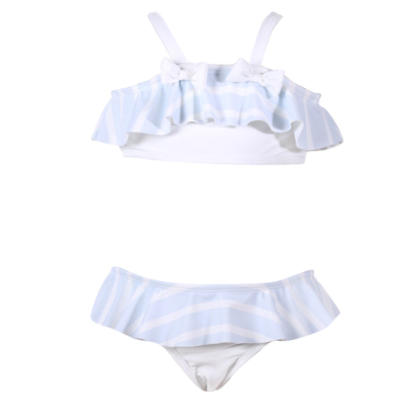 Patachou Girls Blue & White Striped Bikini | Lucas & Luna