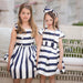 Patachou Girls Ivory & Navy Striped Dress