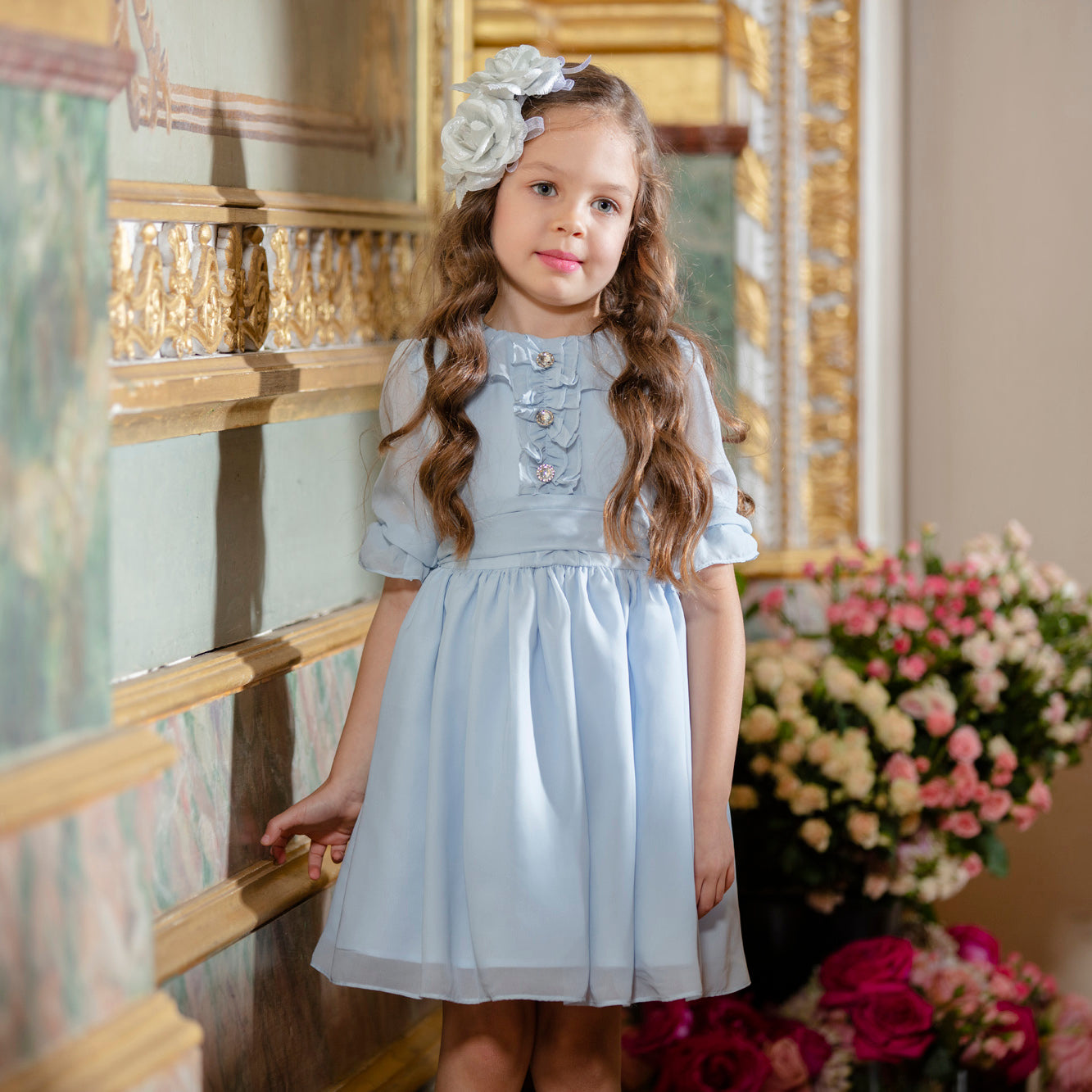 Patachou Girls Blue Chiffon Dress | Lucas & Luna Patachou Girls Blue Chiffon Dress | Lucas & Luna