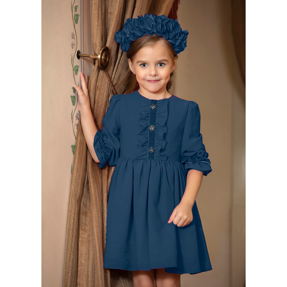 Patachou Girls Navy Blue Chiffon Dress | Lucas & Luna Patachou Girls Navy Blue Chiffon Dress | Lucas & Luna