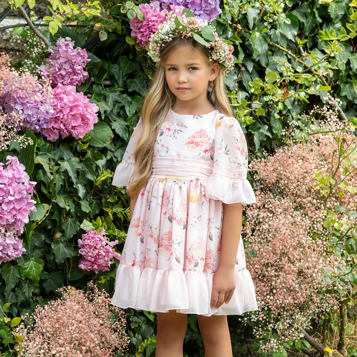 Patachou Girls Pink Chiffon Cupcake Dress