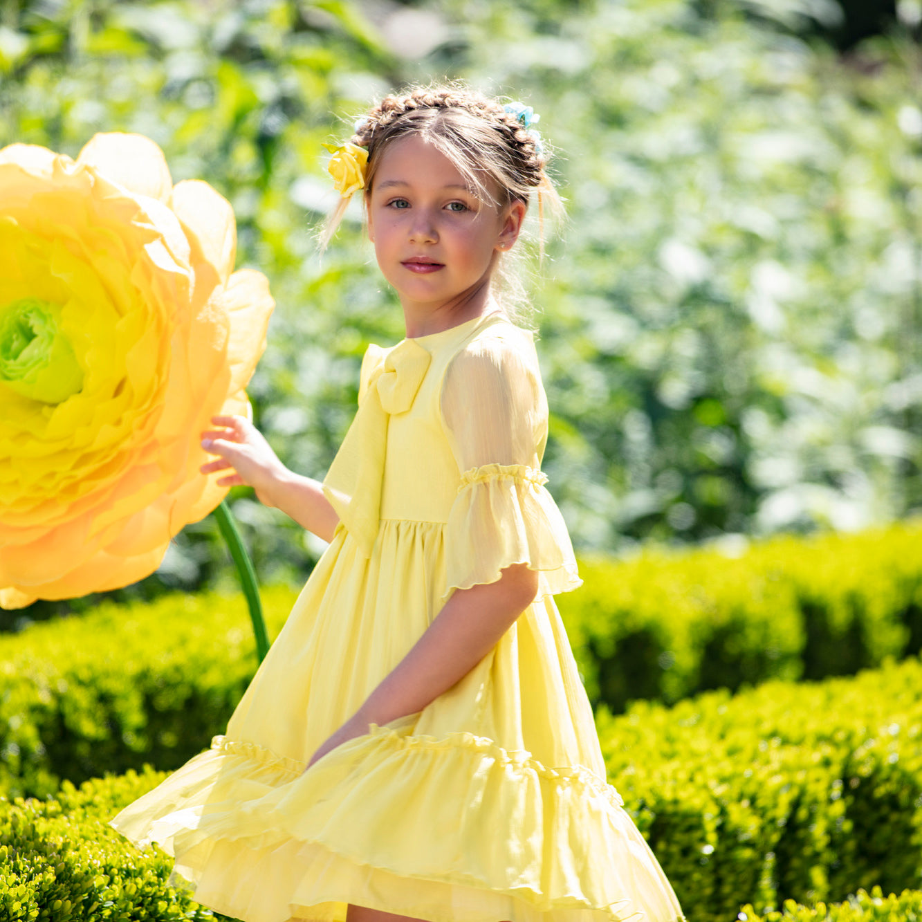 Patachou Girls Yellow Chiffon Dress | Lucas & Luna Patachou Girls Yellow Chiffon Dress | Lucas & Luna