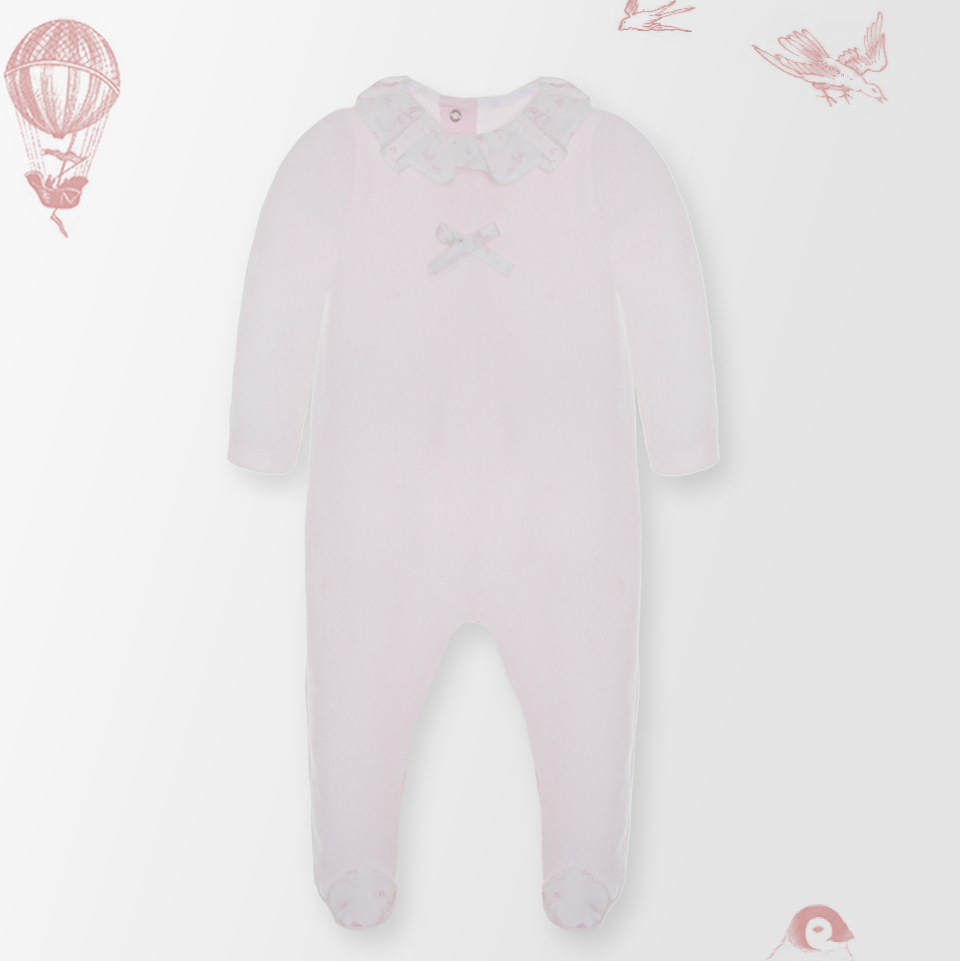 Pink velour baby 2024 grow