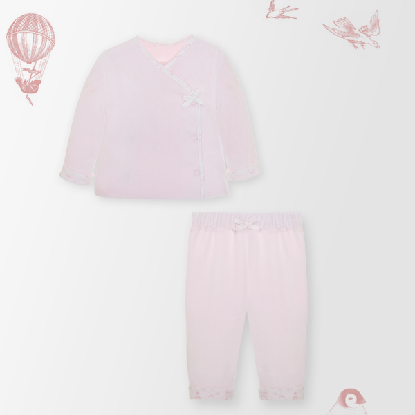 PomPetitPom Baby Girl Pink Two Piece Outfit