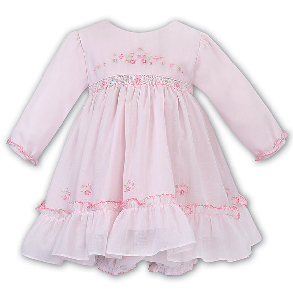 Sarah Louise Baby Girls Pink Hand Smocked Dress