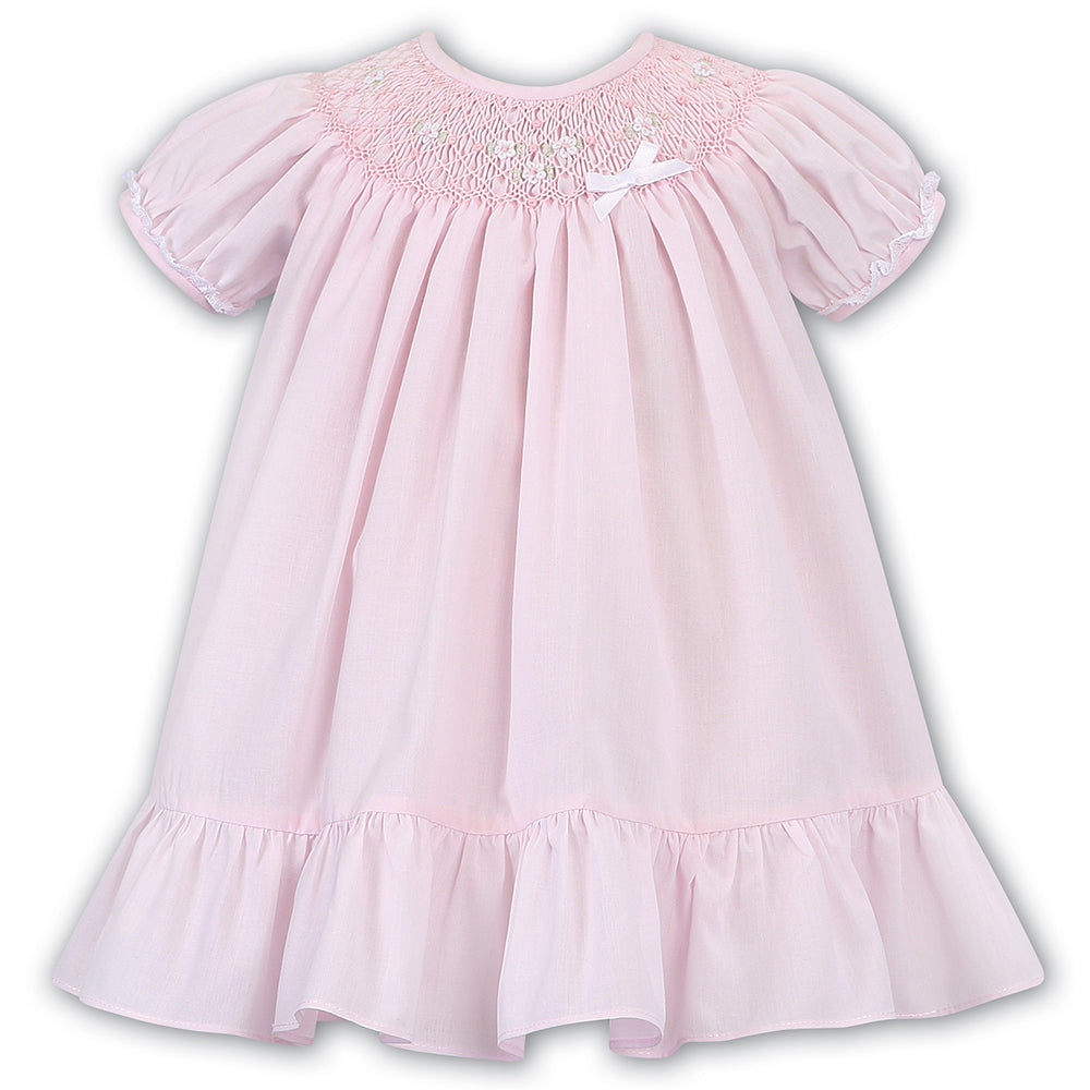 Sarah Louise Baby Girls Hand-Smocked Short Sleeve Dress