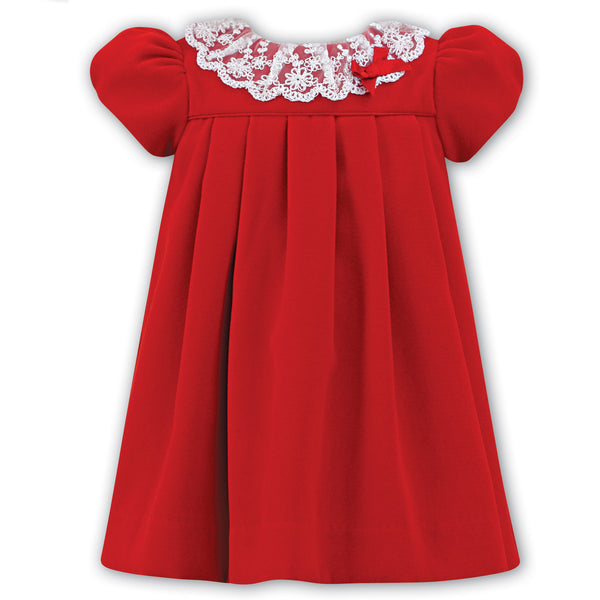 Sarah Louise Baby Girls Red Velvet Dress