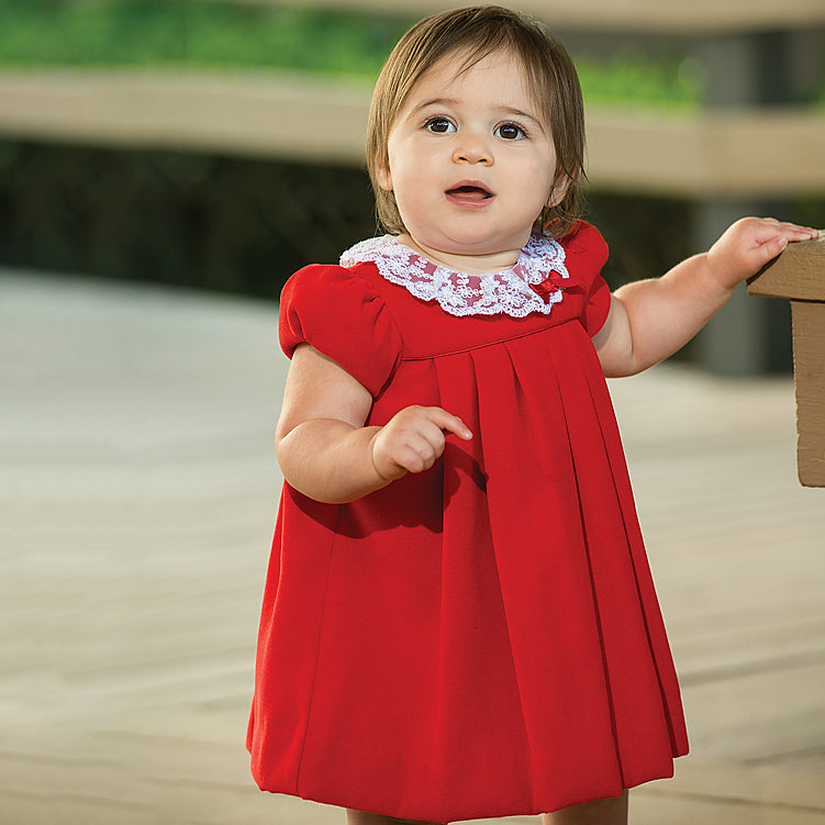 Sarah Louise Baby Girls Red Velvet Dress | Lucas & Luna Sarah Louise Baby Girls Red Velvet Dress | Lucas & Luna