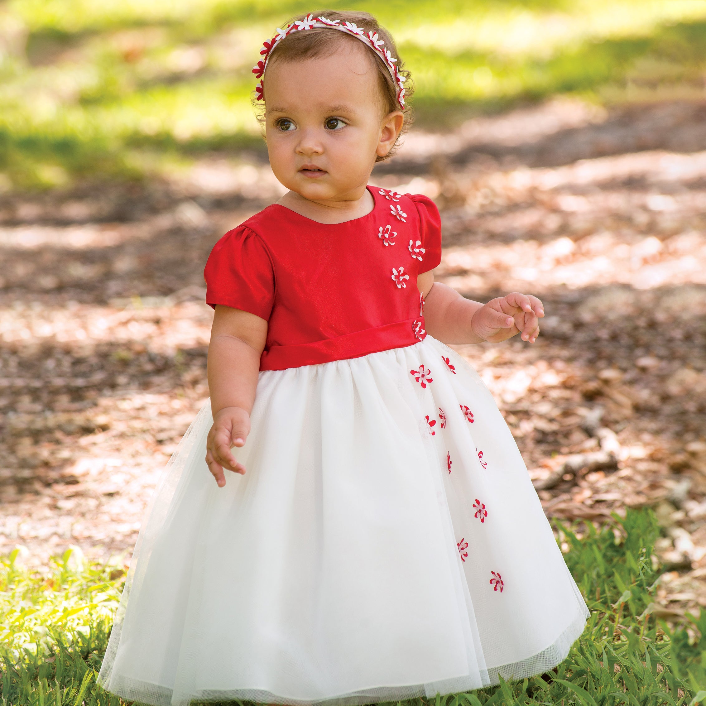 Sarah Louise White & Red Party Dress and Hairband Set | Lucas & Luna Sarah Louise White & Red Party Dress and Hairband Set | Lucas & Luna