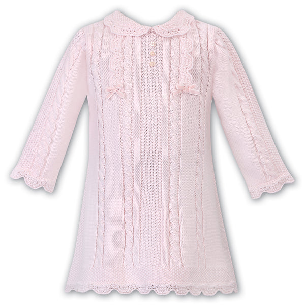 Sarah Louise Girls Pink Knitted Dress